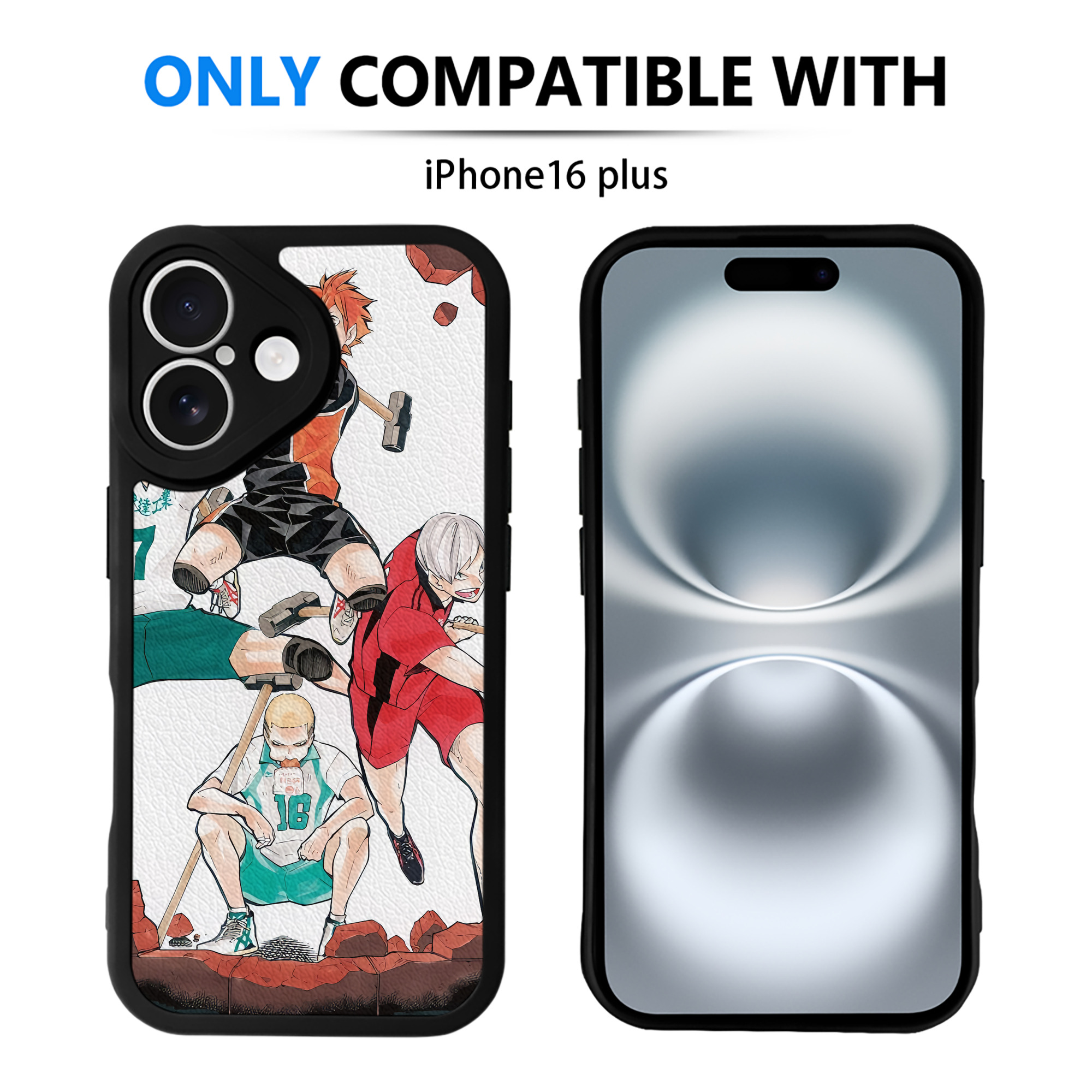 （画像用） ハイキュー!! Haikyu!! 【iPhone 16シリーズ対応】シリコンスマホケース（レザー調） 材質：シリコン